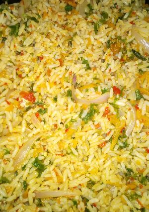 A picture of Vegetables Egg fried jollop rice.