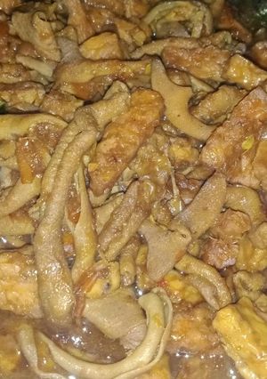 Foto resep Krengseng kecap usus ayam tempe