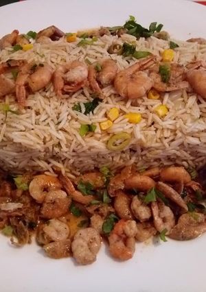 صورة لوصفة جمبري بالارز المقلي 🍝🍴
