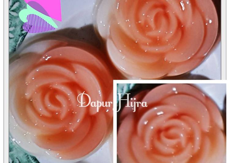 Langkah Mudah untuk Membuat Puding Jelly Mawar Dua Warna yang Menggugah Selera