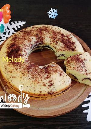 عکسی از دستور کیک ماست با لایه‌ی نارگیلی
