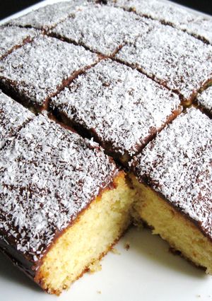 A picture of Lamington Style Cake.