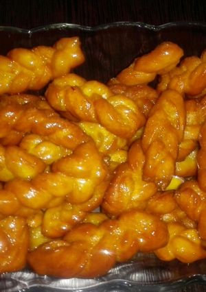 عکسی از دستور شیرینی گیس باف