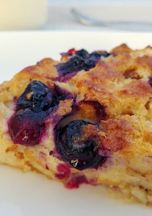 A picture of Blueberry Bread Pudding.