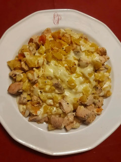 Una foto de Revuelto de pechugas de pollo
