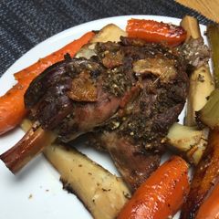 A picture of Slow cooked lamb shoulder with anchovy & rosemary #seasonsupply.