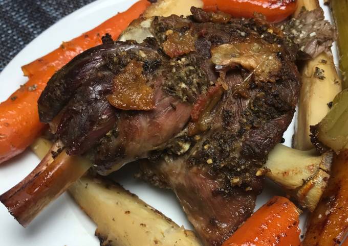 Recipe of Speedy Slow cooked lamb shoulder with anchovy &amp; rosemary #seasonsupply