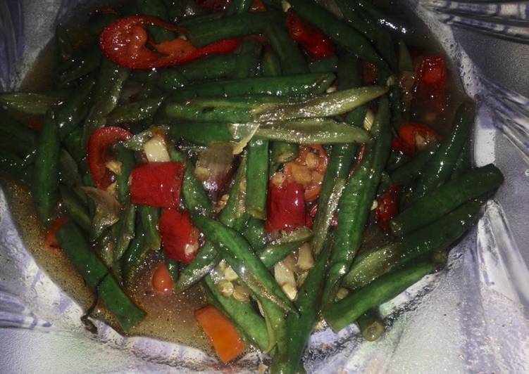 Kacang panjang asem pedas manis ala iresticha