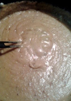 A picture of pork rib gravy.