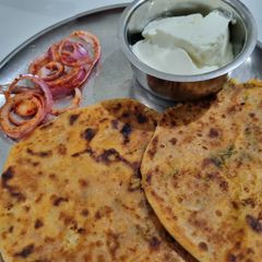 Aloo paratha A picture of Aloo paratha.