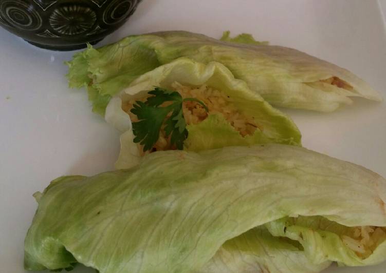 Lettuce rice wrap