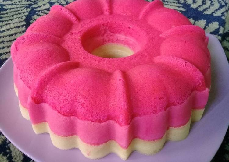 Strawberry Ombre Cake Endesss (Steamed)