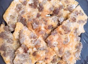 Hình của món Trứng chiên thịt bằm.