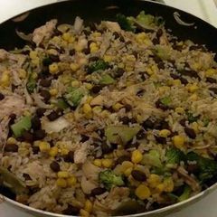 A picture of Cajun Chicken and Rice.