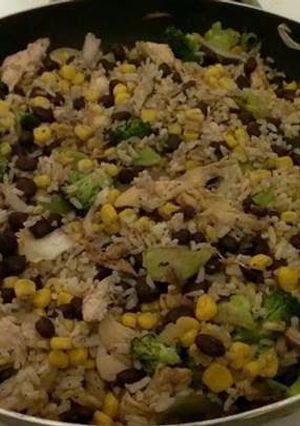 A picture of Cajun Chicken and Rice.