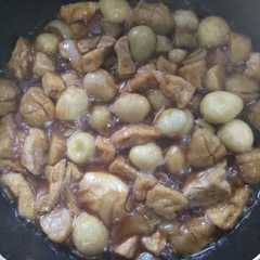 A picture of Tahu telur puyuh saos teriyaki #resep akhir bulan.