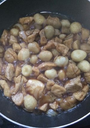 Foto resep Tahu telur puyuh saos teriyaki #resep akhir bulan