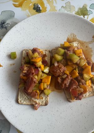 A picture of Tuna Ceviche with Mango.