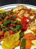Vegetales asados con chimichurri🥗🍱🥙