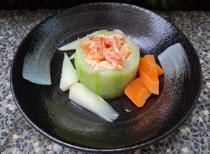 高纖低卡的泡菜豆腐釀絲瓜 的食譜成品照片