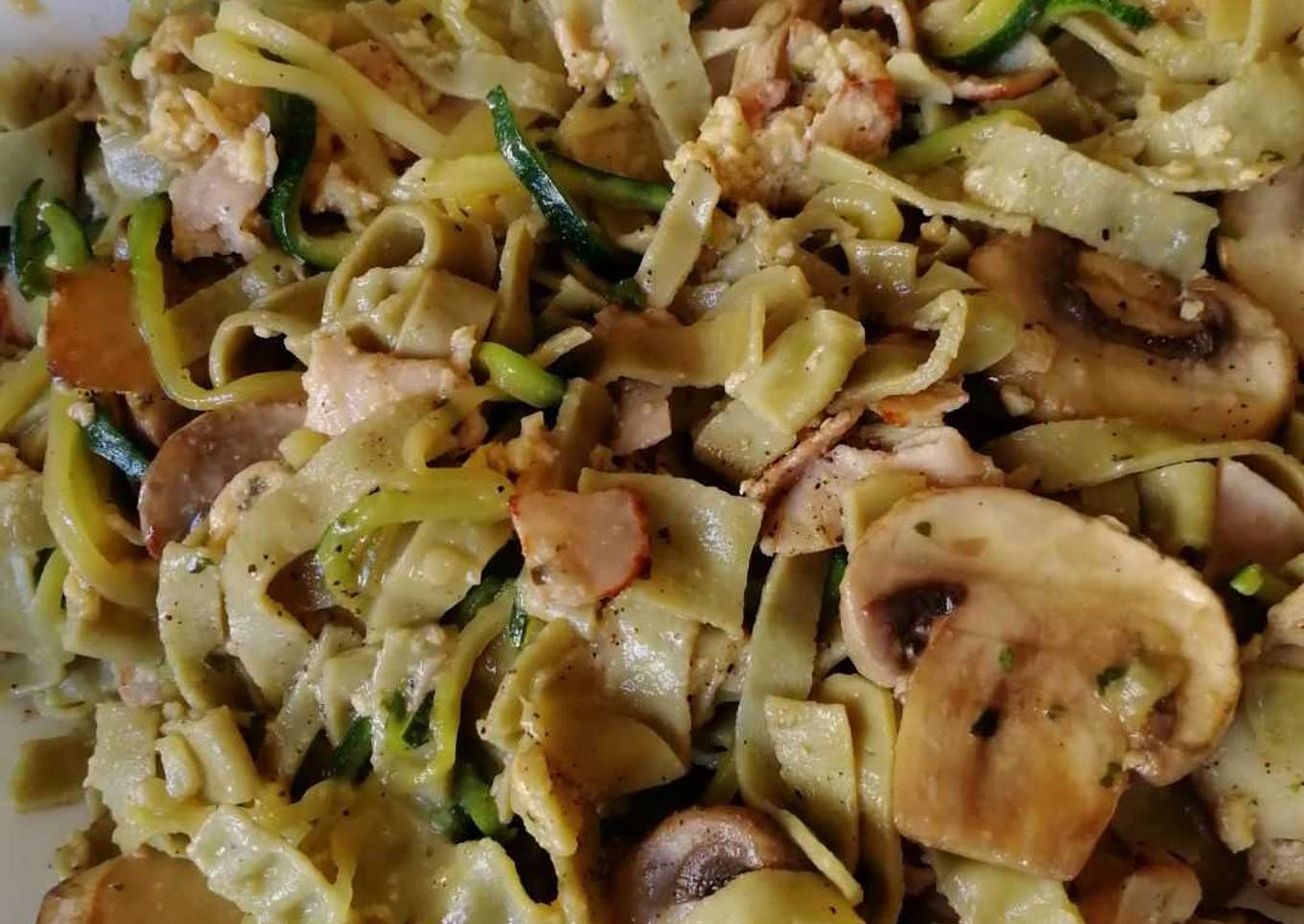 Pasta a la carbonara low carb