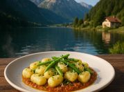 Una foto di gnocchi legumi