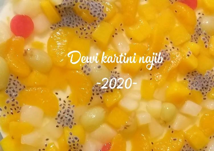 Puding tahu sutra fruit coctail