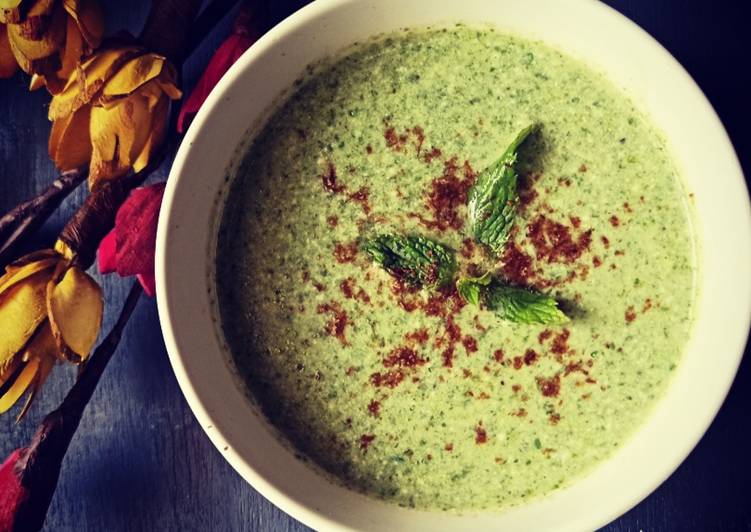 Recipe of Quick GREEN CHUTNEY/MINT CHUTNEY