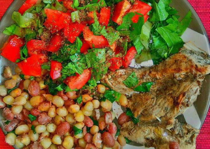 Githeri and Grilled chicken