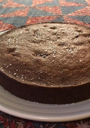 A picture of Sea salt chocolate brownies with chocolate chips.
