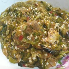 Okro soup A picture of Okro soup.