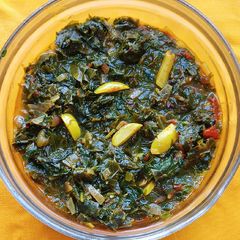 A picture of Mchicha Subji (A leafy Vegetable).