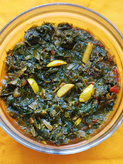 A picture of Mchicha Subji (A leafy Vegetable).