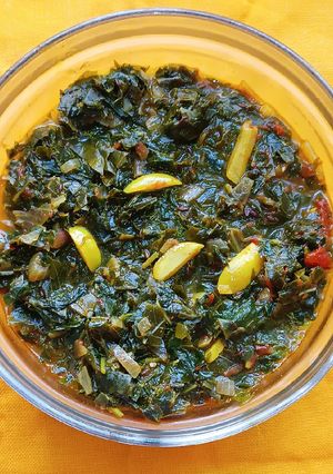 A picture of Mchicha Subji (A leafy Vegetable).