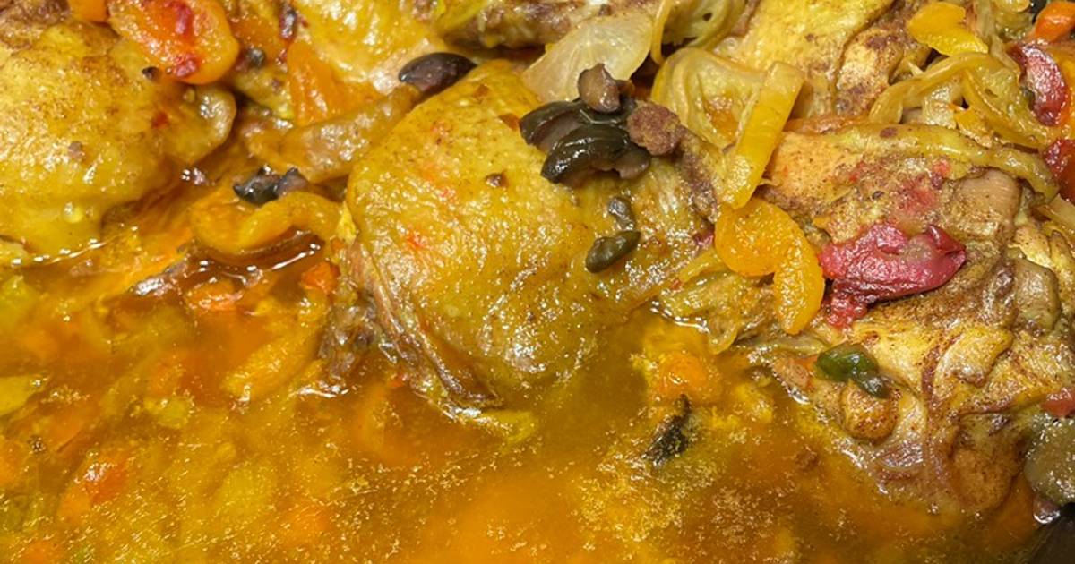 Tagine chicken with olives and preserved chicken Recipe by Katatonickat