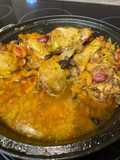 Tagine chicken with olives and preserved chicken