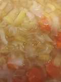 Sopa de col, puerro y zanahoria