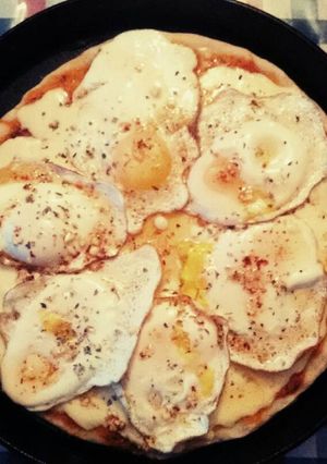 Una foto de Pizza ojo de buey