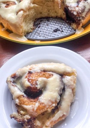 Foto resep No Knead Cinnamon Rolls with Cream Cheese Glaze