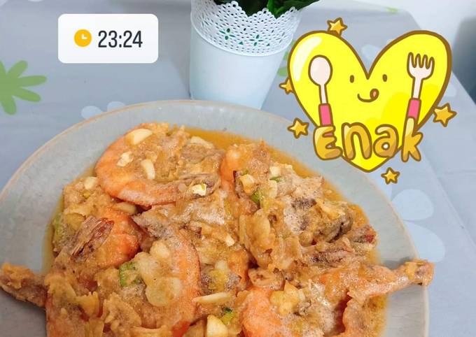 Udang saos telur asin anti gagal