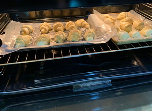 A picture of Croissants (Plain, Chocolate, Cheese, and Almonds).