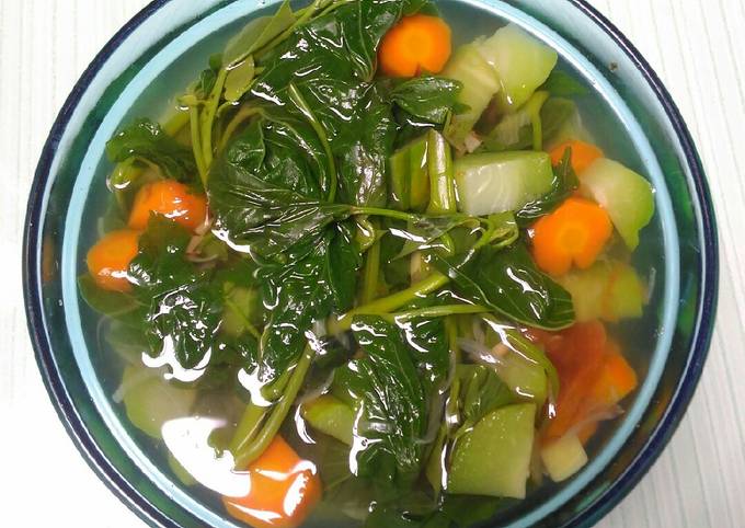 Resep Sayur Bening Daun Ubi Jalar Plus Plus Oleh Whila Cookpad