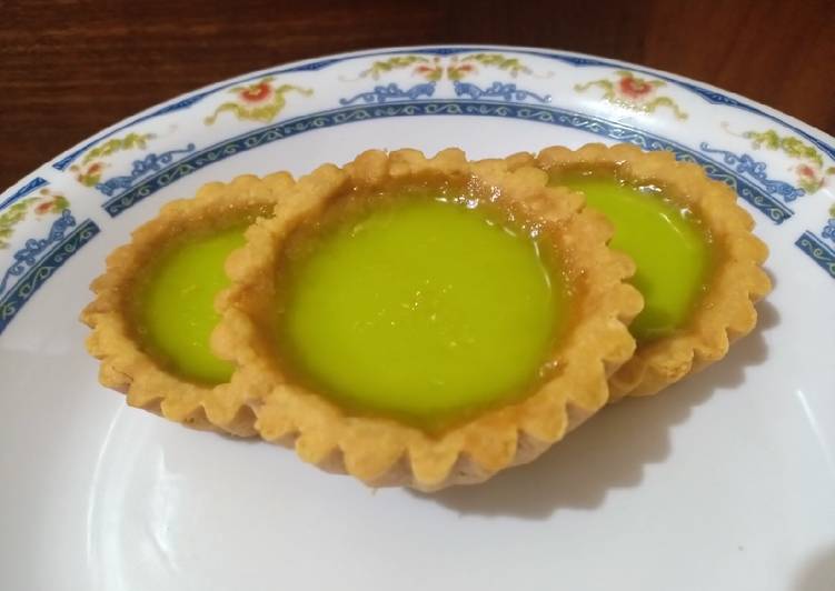 Langkah Mudah untuk Membuat Tart Susu Mini Pandan Asli / Pie Susu Pandan Anti Gagal