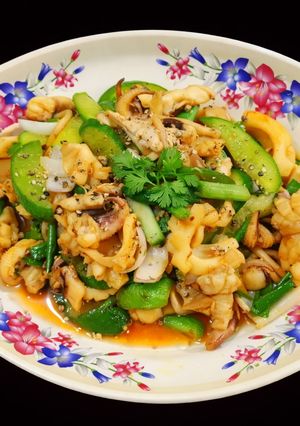 Hình của món SP.0819 - Mực Xào Dưa Leo.