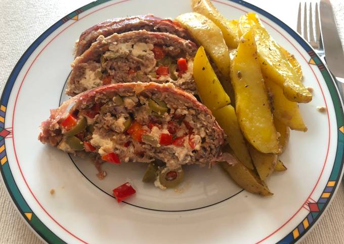 Hackbraten Giannini mit Oregano-Kartoffeln