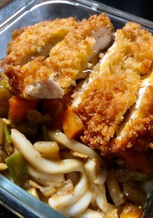 Foto resep Chicken katsu curry udon