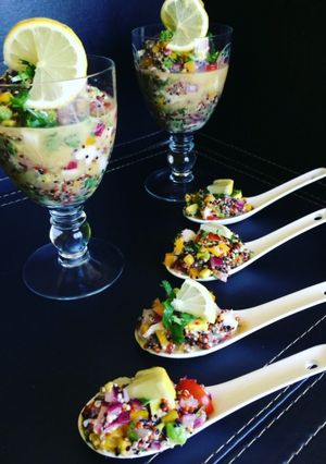 Una foto de Ceviche de quinoa y congrio 🐟🔪