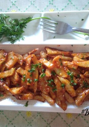 A picture of Honey chilli french fries.