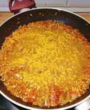Paella de higaditos de pollo