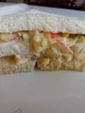 Egg, potato and apple salad sandwich